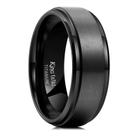 Aliança de casamento King Will Black Titanium de 8 mm, ajuste confortável
