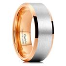 Aliança de casamento King Will Classic Tungsten 8mm bicolor masculina