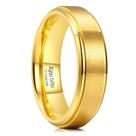 Aliança de casamento King Will Gold Titanium 6 mm, ajuste confortável, tamanho 11