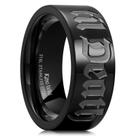 Aliança de casamento King Will Till Death 8 mm em aço inoxidável preta