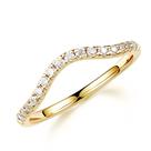 Aliança de casamento MOOSEA Moissanite Curved Empilhável em Ouro Rosa 14K