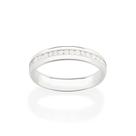 Aliança de namoro fina prata 925 casamento ou noivado anel rommanel feminino 4 mm cravejada zircônias 810221