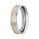 Aliança de Namoro Londres 6mm com Filete Lateral Gold IPG