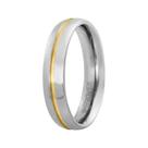 Aliança de Namoro Milão 5mm com Filete Central Gold IPG