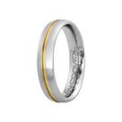 Aliança de Namoro Plus Max 5mm com Filete Central em Ouro