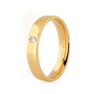 Aliança de Ouro 18K 05 Pontos de Diamante