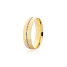 Aliança De Ouro 18K com 10 pontos de Diamante Anatômica 5 mm de largura