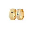 Aliança de Ouro 18k com Diamante