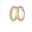 Aliança de Ouro Amarelo e Branco 18K 12 Pontos de Diamante Aliança de Ouro Amarelo e Branco 18K 12 Pontos de Diamante
