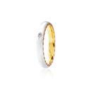 Aliança de Ouro Amarelo e Branco 18K Detalhada 3mm