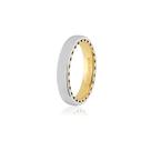 Aliança de Ouro Amarelo e Branco 18K Detalhada 4mm