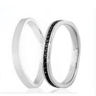 Aliança de Ouro Branco 18K Diamante Negro 2,50mm