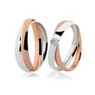 Aliança de Ouro Branco e Rosé 18k Lisa 3mm