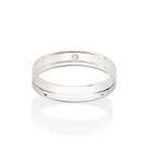 Aliança de prata 925 com zircônia BRANCO 810215 Rommanel