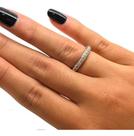 Aliança Diamantes Brilhantes Inteira Ouro Branco 18K 08156 K990 Aliança Diamantes Brilhantes Inteira Ouro Branco 18K 08156 K990