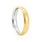 Aliança em Ouro 10k e Aço Antialérgico 4,3 MM com Zircônia - AU10229