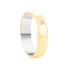 Aliança em Ouro 10k e Aço Antialérgico 5MM com Zircônia - AU10230