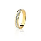 Aliança em Ouro Amarelo/Branco 18k Sem Diamante 3,40 mm de largura