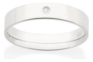 Aliança Lisa De 4 Mm Com 1 Zircônia De 1,5 810220 Aliança Lisa De 4 Mm Com 1 Zircônia De 1,5 810220