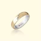 Aliança Mista Ouro 12k e Prata 950 4mm com zircônias anatômica modelo Arbo feminina