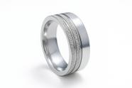 Aliança Namorados Prata Risco Fosco 8mm Tungstenio Casal Nf