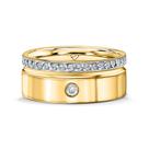 Aliança Napoli Em Ouro 18k E Diamantes 0,23 Ct