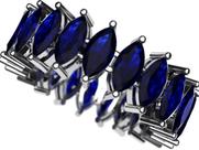 Aliança navete maleavel prata zirconia azul Aliança navete maleavel prata zirconia azul