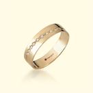 Aliança Ouro 12k 6mm com Brilhantes Modelo Assunção Feminina