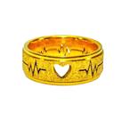 Aliança Ouro 18k Casamento Banhada 6mm Batimento Coração Noivos Casal Brilho Tradicional Anatômico