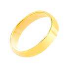 Aliança Ouro 4mm Banhada 18k Reta Lisa Luxo Noivado Casal Compromisso Tradicional