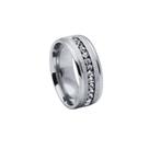 Aliança Prata 925 Mil Pedras Zircônia 8mm Brilho Luxo Unissex Elegante Anel