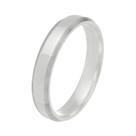 Aliança Prata 950 Reta Anatômica 4mm Polida Chanfrada