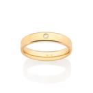 Aliança Rommanel 4mm Banhada A Ouro 1 Zirconia 18k 513464 Tamanho:22Cor:BRANCO