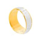 Aliança Tungstênio Namoro Noivado Prata E Dourado Diamantada