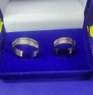 Alianças Bodas de Prata Noivado Casamento Ouro Branco e Amarelo 18 Kilates Peso 7 Gramas 6 mm Maciças e Gravadas