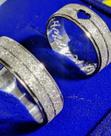 Alianças Namoro Compromisso Prata 950 Trabalhada Coração e Fosca 6 mm