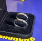 Alianças Namoro Prata 950 Lisa e Brilhoasa 3 mm Boleadas