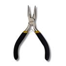 Alicate Bico Longo Reto 4,5" Mola Meia Cana Niquelado Aço Carbono 125mm Cabo Borracha Termoplástica