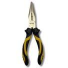 Alicate Bico Longo Reto 6" Meia Cana Niquelado Aço Carbono 160mm Cabo C/ Borracha Termoplástica
