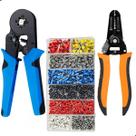 Alicate Crimpar Prensa Terminal Ilhos Tubolar 0,25mm Até 6mm Pressão 1200 ilhos de bitolas variadas Descascador Fio Alicate Crimpar Prensa Terminal Ilhos Tubolar 0,25mm Até 6mm Pressão 1200 ilhos de bitolas variadas Descascador Fio