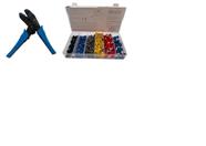 Alicate Crimpar Terminal + 470 Pcs Terminais Ilhos Tubular - DM-870 / DM-880 Alicate Crimpar Terminal + 470 Pcs Terminais Ilhos Tubular - DM-870 / DM-880