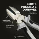 Alicate de Corte Diagonal 6 Cabo Emborrachado Profissional Corte Preciso Fio Cobre e Arame Alicate de Corte Diagonal 6 Cabo Emborrachado Profissional Corte Preciso Fio Cobre e Arame