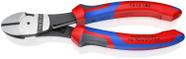 Alicate KNIPEX High Leverage Diagonal Cut-Spring vermelho e azul