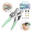 Alicate para Ilhós com Furador 3mm e 5mm Kit 160 Ilhós com Maleta para Couro Papel EVA Artesanato