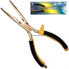 Alicate Pesca Split Ring Bico Fino Longo Com Trava 9 Polegadas Para Pesca e Camping Xingu