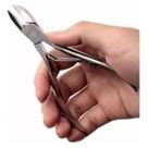 Alicate unha Ponta 18mm x10cm pedicure profissional mãos pés cortar unhas grossas encravadas lâmina curva
