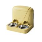 Alimentador automático para animais de estimação, tigela dupla com aço inoxidável amarelo