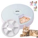 Alimentador automático para gatos Pawise, 6 refeições, alerta de chilro de pássaros