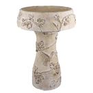 Alimentador de banho para pássaros Benzara Menon White Terracotta 51cm