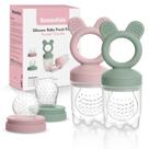 Alimentador de comida para bebês Bessentials Silicone Mesh, pacote com 2 unidades de mais de 4 m com bolsa
